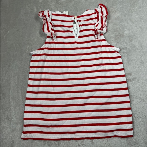 Crewcuts J.Crew Factory Girls Eyelet Floral Lace Red White Striped Tank Size 10 - Picture 8 of 14